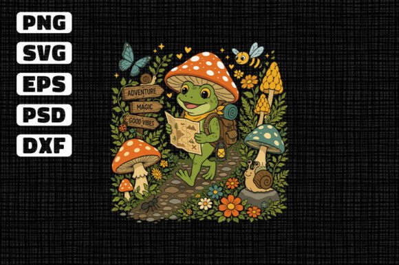 Adventure Magic Good Vibes Frog SVG