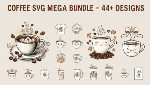 Coffee Quotes SVG Mega Bundle 44 Cute