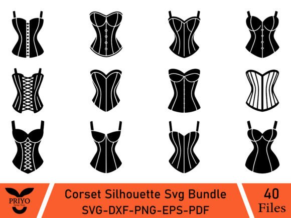 Corset Silhouette Svg Bundle