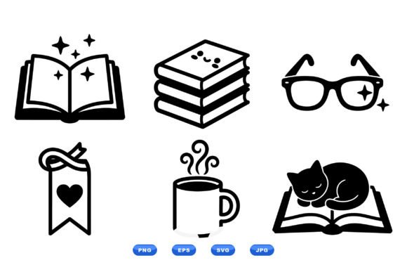 Cozy Reading Icons SVG Pack