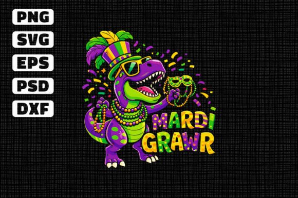 Funny T-Rex Mardi Grawr Dinosaur SVG