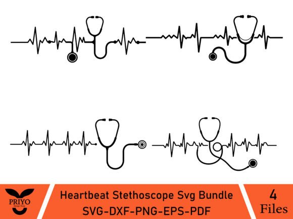Heartbeat Stethoscope Svg Bundle