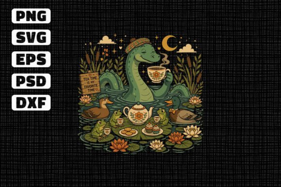 Loch Ness Monster Tea Party SVG