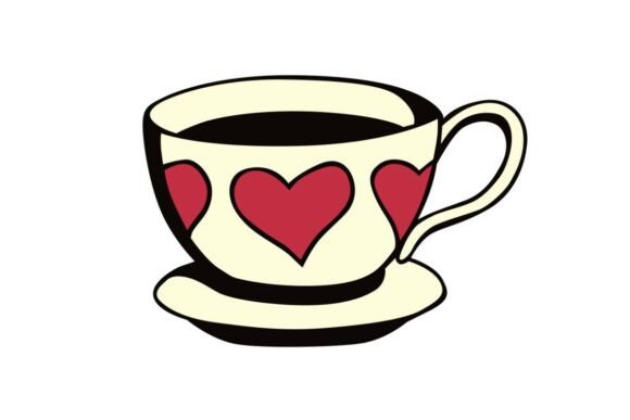 Love Heart Teacup Embroidery Design