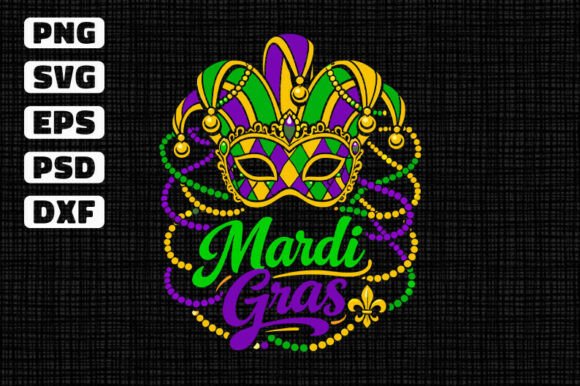 Mardi Gras Mask and Beads SVG