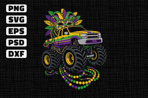Mardi Gras Monster Truck SVG