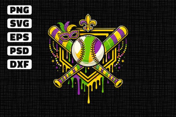 Mardi Gras Softball SVG