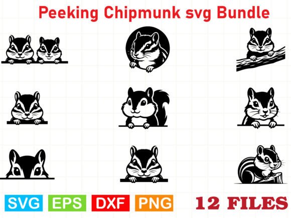 Peeking Chipmunk Svg Bundle