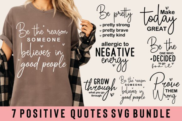 Positive Quotes SVG, PNG Bundle