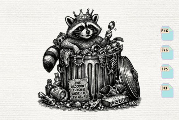 Raccoon King Trash to Treasure SVG