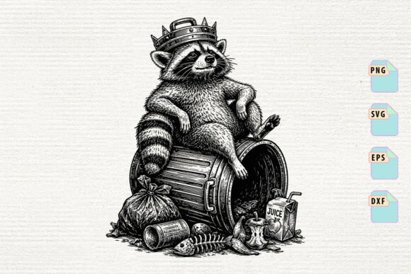 Raccoon Trash King SVG