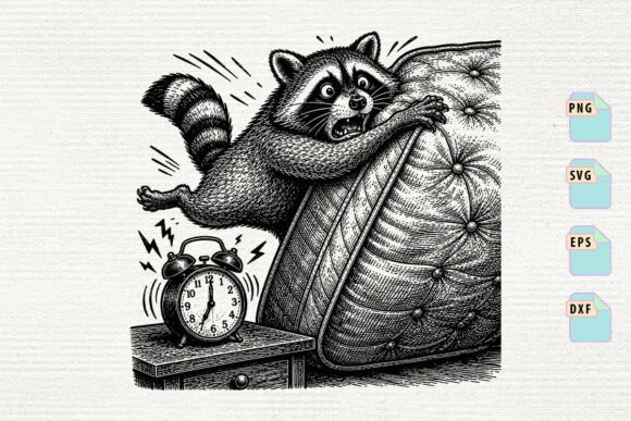 Raccoon Waking Up SVG