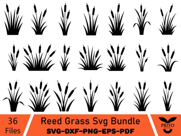 Reed Grass Svg Bundle, Reed Silhouette