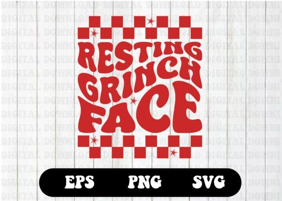 Resting Grinch Face Retro Png Design