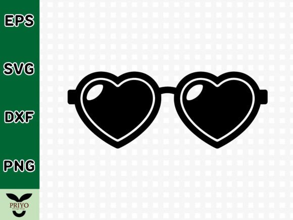 Sunglasses with Heart Frames SVG