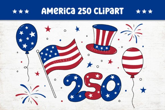USA 250 Clipart PNG SVG July 4 Clip Art